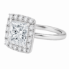 1.50ct Lab-Grown Princess Halo Solitaire Engagement Ring