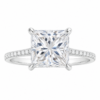 0.50ct Natural Princess Hidden Halo Engagement Ring