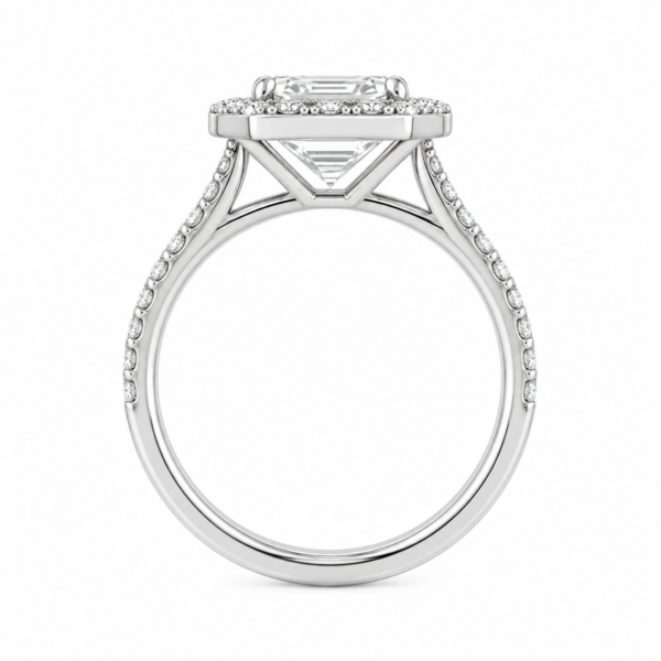 2.00ct Lab-Grown Emerald Classic Halo Engagement Ring