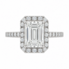 2.00ct Lab-Grown Emerald Classic Halo Engagement Ring
