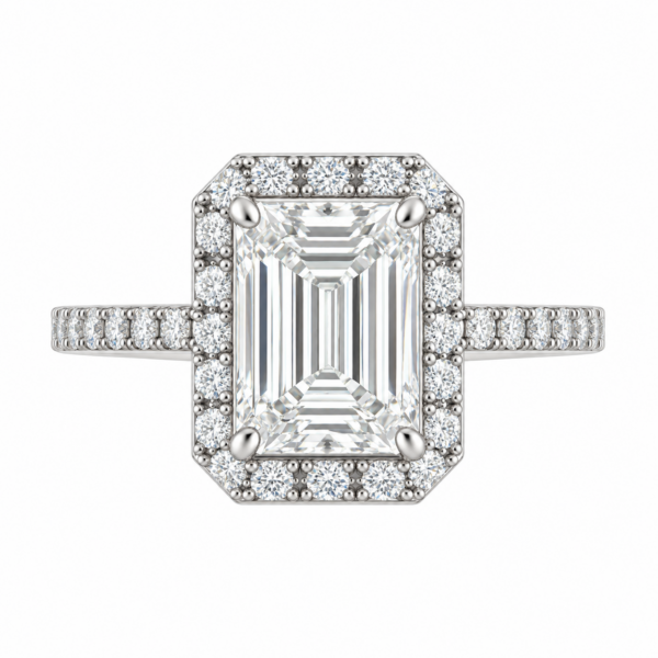 2.00ct Lab-Grown Emerald Classic Halo Engagement Ring