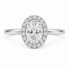 1.00ct Lab-Grown Oval Halo Solitaire Engagement Ring