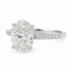 0.50ct Natural Oval Side Stone Engagement Ring