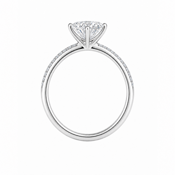 0.70ct Natural Pear Classic Side Stone Engagement Ring