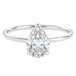 0.30ct Natural Pear Classic Solitaire Engagement Ring