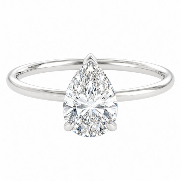 0.30ct Natural Pear Classic Solitaire Engagement Ring