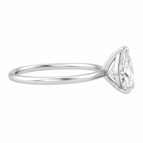 0.30ct Natural Pear Classic Solitaire Engagement Ring