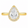 1.00ct Lab-Grown Pear Halo Solitaire Engagement Ring