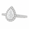 0.70ct Natural Pear Classic Halo Engagement Ring