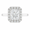 1.50ct Lab-Grown Radiant Halo Solitaire Engagement Ring