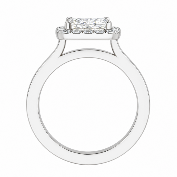 1.50ct Lab-Grown Radiant Halo Solitaire Engagement Ring