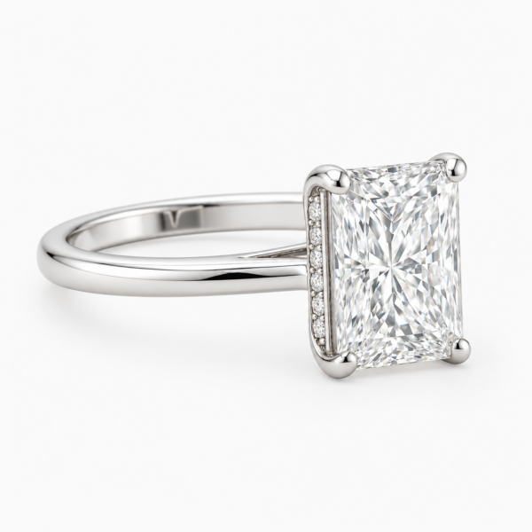 2.00ct Lab-Grown Radiant Hidden Halo Engagement Ring