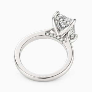 0.50ct Natural Radiant Hidden Halo Engagement Ring