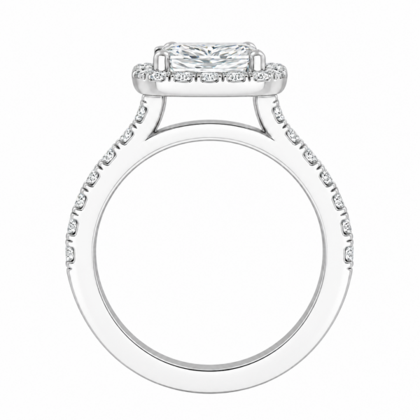 0.70ct Natural Radiant Classic Halo Engagement Ring