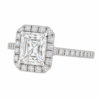 0.70ct Natural Radiant Classic Halo Engagement Ring