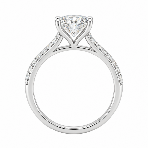 0.30ct Natural Round Brilliant Classic Side Stone