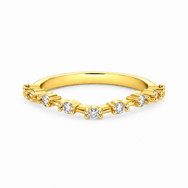 Lab-Grown Four Prong Closed Gallery Wedding Band – 2mm Diamonds