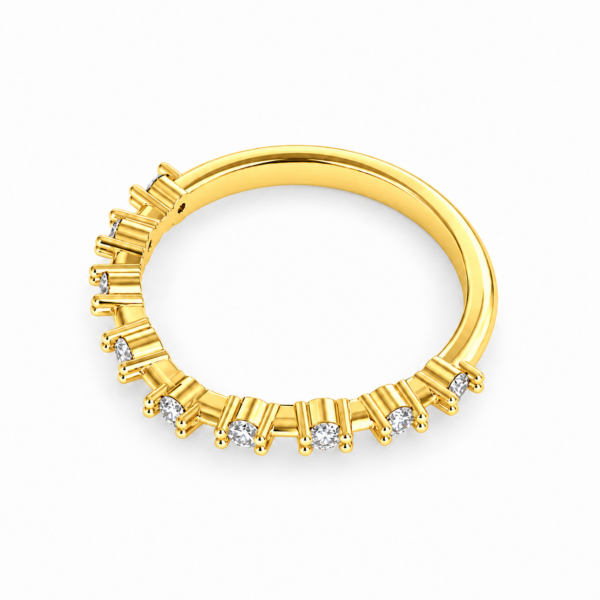 Lab-Grown Four Prong Closed Gallery Wedding Band – 2mm Diamonds