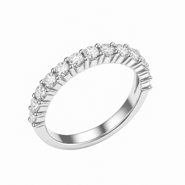 Lab-Grown Half Eternity Closed Gallery Wedding Band – 3mm Diamonds
