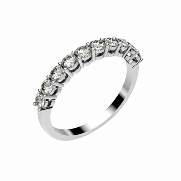 Lab-Grown Half Eternity Gallery Wedding Band – 3.4mm Diamonds