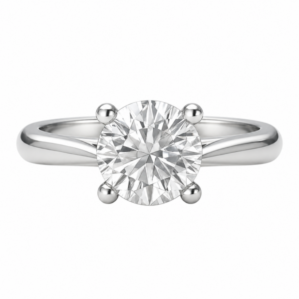 0.30ct Natural Round Brilliant Four-Claw Knife Edge Solitaire