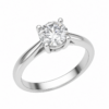 0.30ct Natural Round Brilliant Four-Claw Knife Edge Solitaire