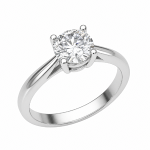 0.30ct Natural Round Brilliant Four-Claw Knife Edge Solitaire