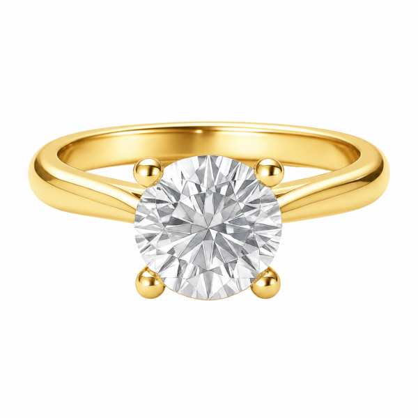 2.00ct Lab-Grown Round Brilliant Four-Claw Knife Edge Solitaire