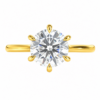 0.50ct Natural Round Brilliant Flower Solitaire