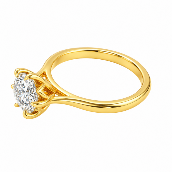 0.50ct Natural Round Brilliant Flower Solitaire