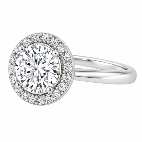 1.50ct Lab-Grown Round Brilliant Halo Solitaire