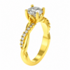 0.70ct Natural Round Brilliant Petal Twisted Shank