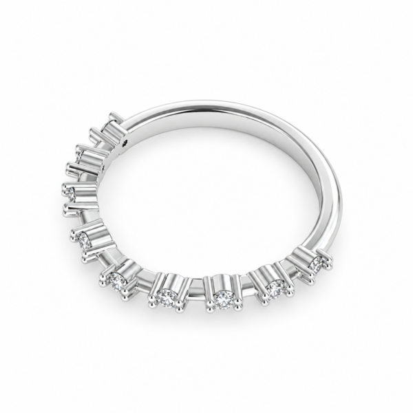 Lab-Grown Four Prong Closed Gallery Wedding Band – 3mm Diamonds