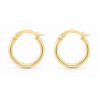 9K Yellow Gold D-Shape Knife Edge Hoop Earrings