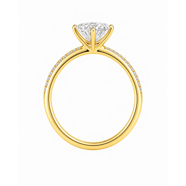 0.30ct Natural Pear Classic Side Stone Engagement Ring