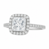 0.70ct Natural Princess Classic Halo Engagement Ring