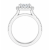 0.70ct Natural Princess Classic Halo Engagement Ring