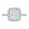 0.70ct Natural Princess Classic Halo Engagement Ring