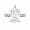 0.50ct Natural Pear Hidden Halo Engagement Ring