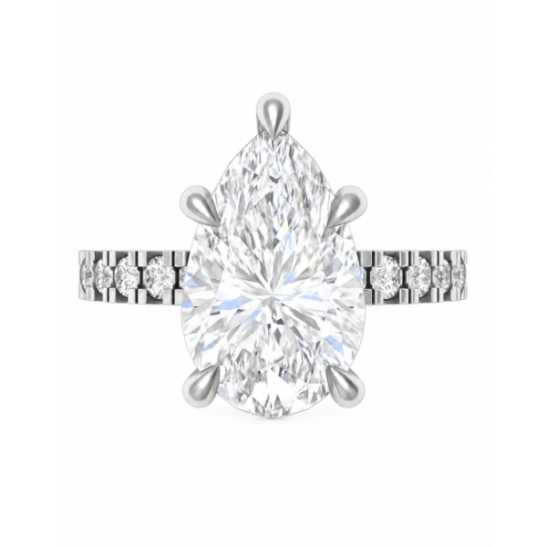 0.50ct Natural Pear Hidden Halo Engagement Ring
